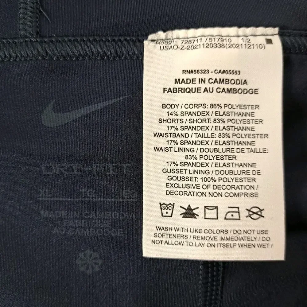 Nike Dri Fit Athletic Skort Womens XL Navy Blue Pleated Pull On Golf Tennis